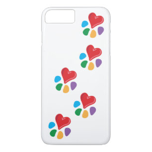 Animal Lover_Heart-Paw_footprints_love your pets! iPhone 8 Plus/7 Plus Case