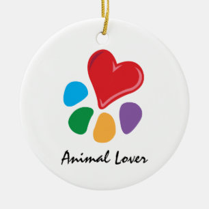 Animal Lover_Heart-Paw necklace Ceramic Tree Decoration