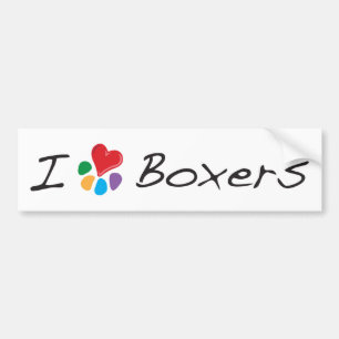 Animal Lover_I Heart Boxers Bumper Sticker