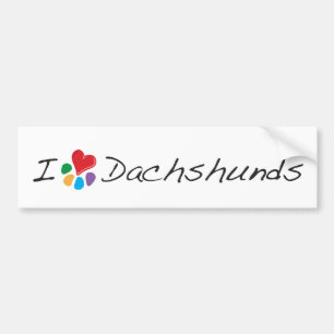 Animal Lover_I Heart Dachshunds Bumper Sticker