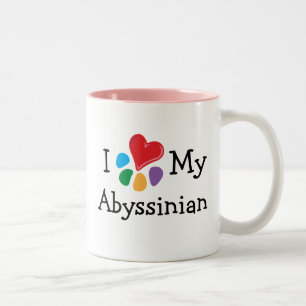 Animal Lover_I Heart My Abyssinian Two-Tone Coffee Mug