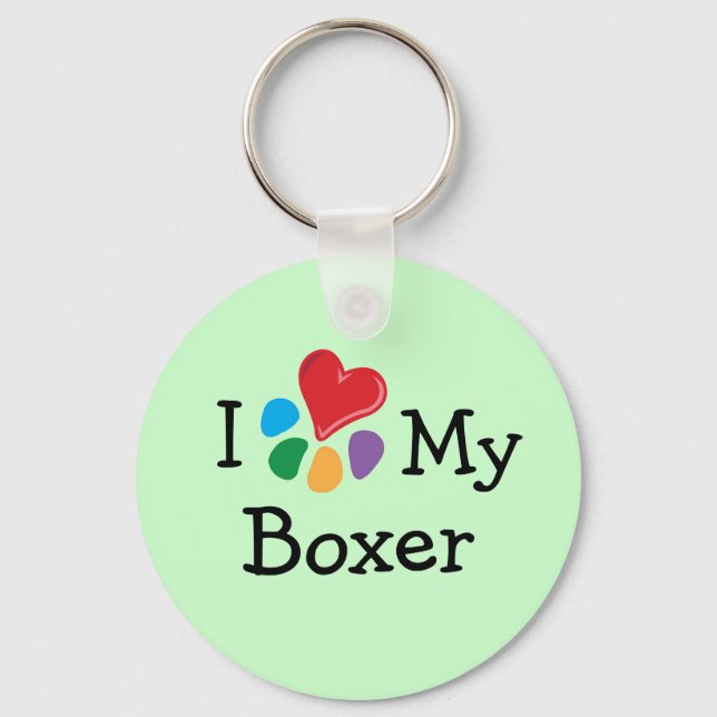 Animal Lover_I Heart My Boxer Key Ring (Front)