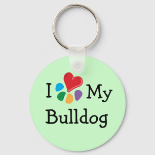 Animal Lover_I Heart My Bulldog Key Ring