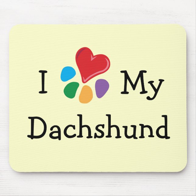 Animal Lover_I Heart My Dachshund Mouse Mat (Front)