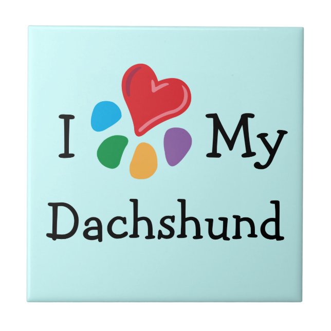Animal Lover_I Heart My Dachshund Tile (Front)