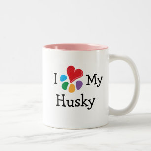 Animal Lover_I Heart My Husky Two-Tone Coffee Mug