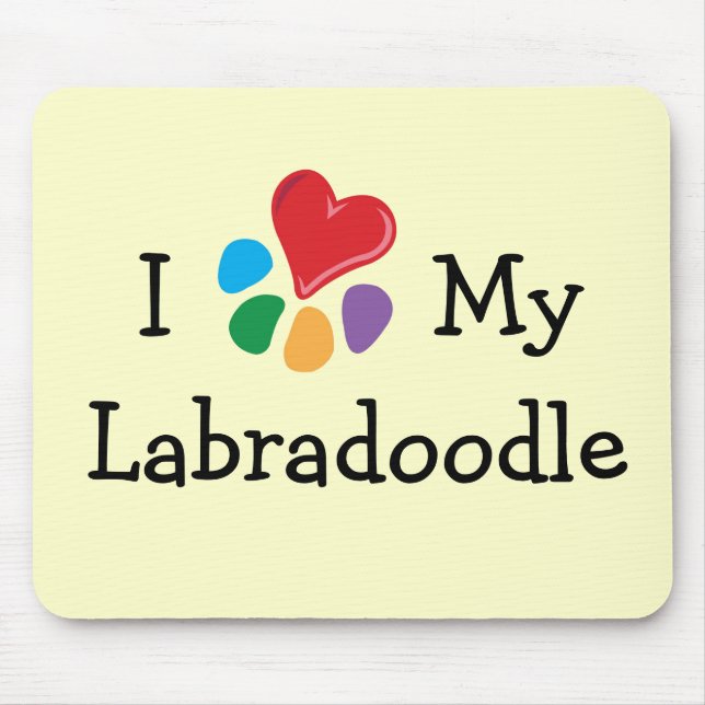 Animal Lover_I Heart My Labradoodle Mouse Mat (Front)