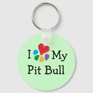 Animal Lover_I Heart My Pit Bull Key Ring