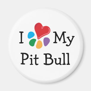 Animal Lover_I Heart My Pit Bull Magnet