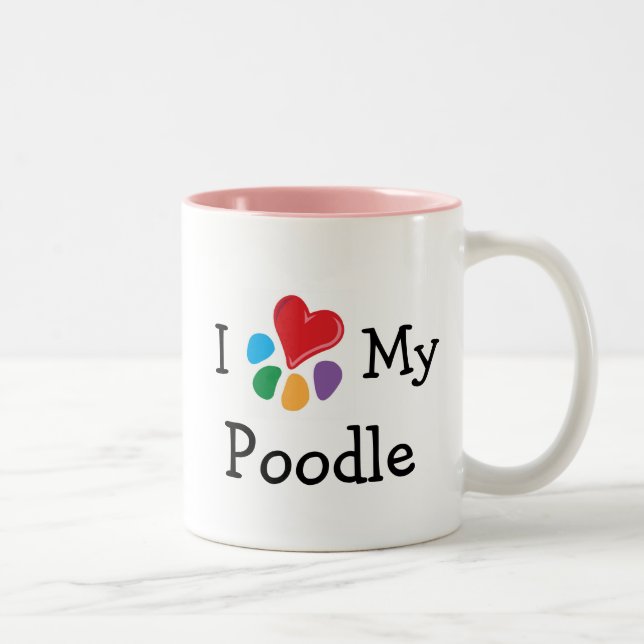 Animal Lover_I Heart My Poodle Two-Tone Coffee Mug (Right)