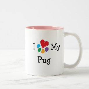 Animal Lover_I Heart My Pug Two-Tone Coffee Mug