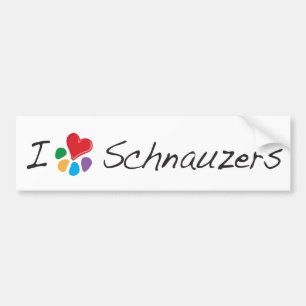 Animal Lover_I Heart My Schnauzer Bumper Sticker