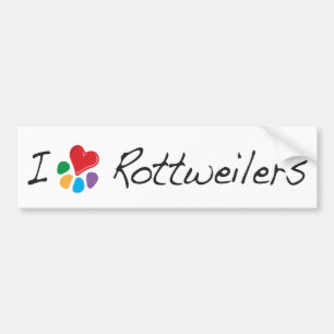 Animal Lover_I Heart Rottweilers Bumper Sticker