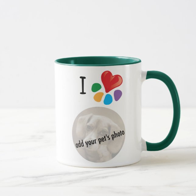 Animal Lover_I Heart your pet's photo template Mug (Right)