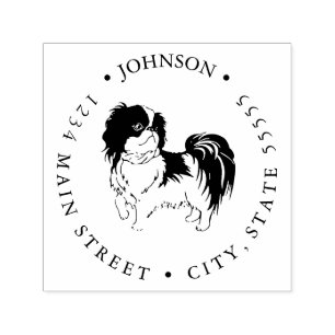 Animal Lover Japanese Chin Toy Dog Return Label Self-inking Stamp