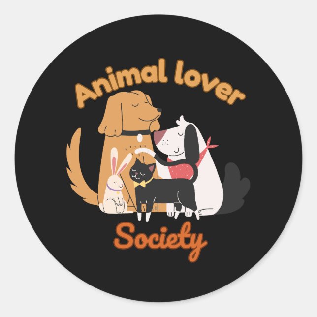 Animal Lover Society for Pet lover sticker (Front)