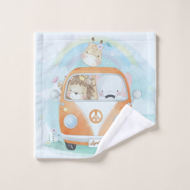 Animal Lovers | Animal Racing Car Blanket Wash Cloth (Wash Cloth)