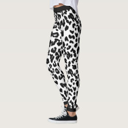 Animal Lovers Leopard Print Black and White Leggings