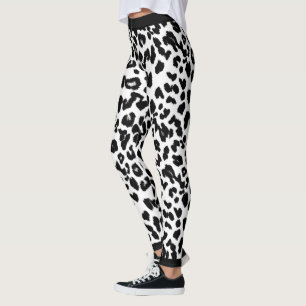 Animal Lovers Leopard Print Black and White Leggings