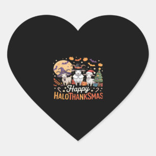Animal Lovers Owners Happy Hallothanksmas Essentia Heart Sticker