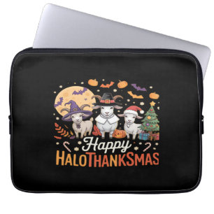 Animal Lovers Owners Happy Hallothanksmas Essentia Laptop Sleeve