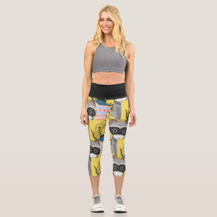 animal magic pattern capri leggings