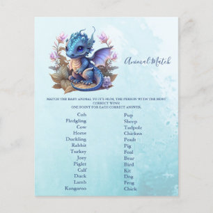 Animal Match Baby Shower Game