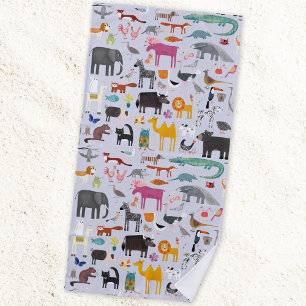 Animal Menagerie Beach Towel