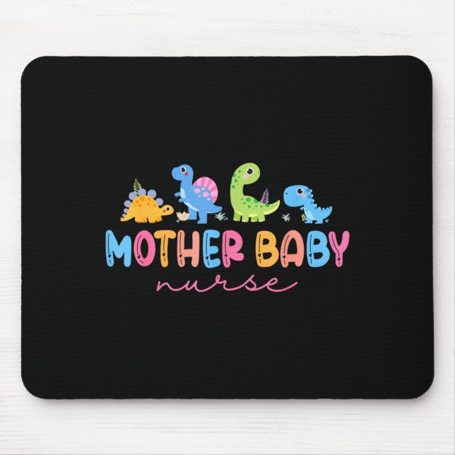 Animal Mother Baby Nurse Dinosaur Stpartum Rn Ob N Mouse Mat (Front)
