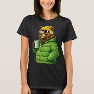 Animal motifs bear party après ski shirt skiingAni