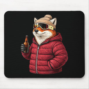 Animal motifs fox party après ski shirt skiingAnim Mouse Mat