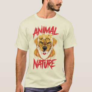 Animal Nature Aggressive Dog Graphic T-Shirt