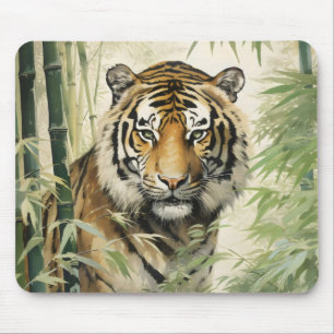 Animal Nature Tiger Bamboo Mouse Mat
