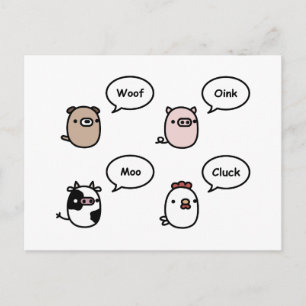 Animal Noises Postcard
