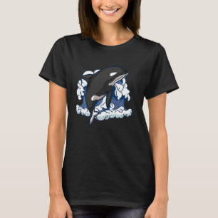 Animal Ocean Animal Waves Orca Killer Whale Long T-Shirt