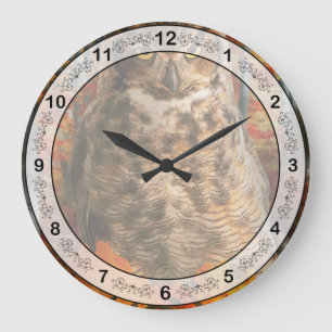 Animal - Owl - Far from impressed Large Clock