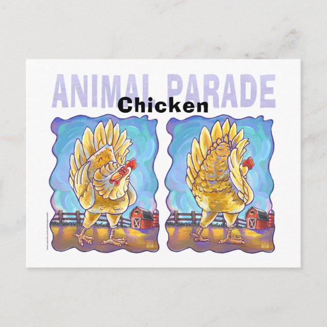 Animal Parade Chicken Postcard (Front)