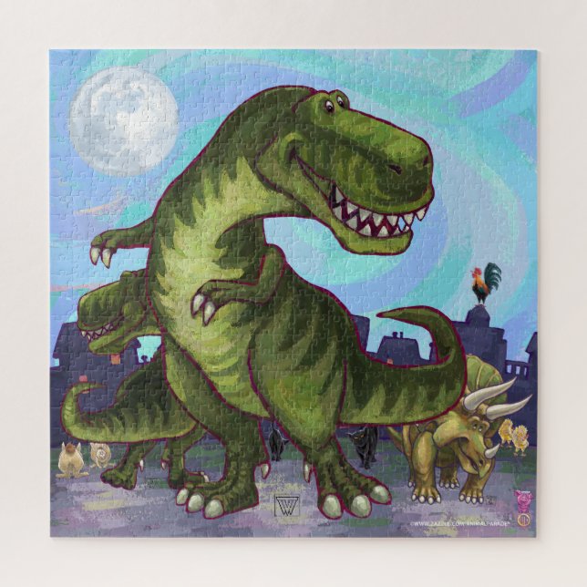 Animal Parade Dinosaurs in the City Jigsaw Puzzle (Vertical)