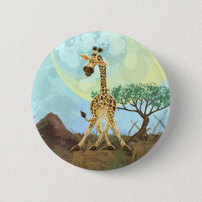 Animal Parade Giraffe 6 Cm Round Badge (Front)