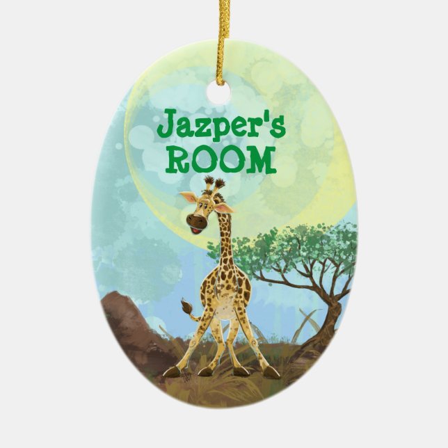 Animal Parade Giraffe Ceramic Tree Decoration (Front)