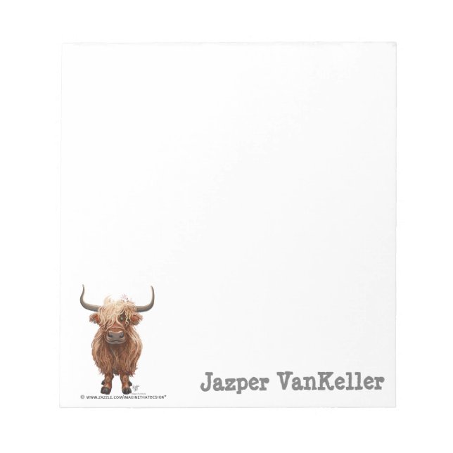 Animal Parade Highland Cow Notepad (Front)