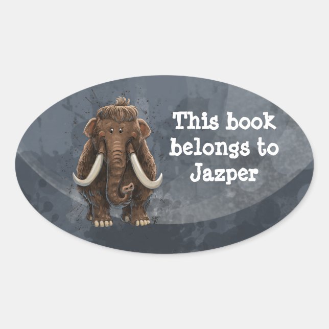 Animal Parade Mastodon Oval Sticker (Front)