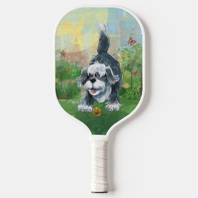 Animal Parade Shaggy Sheep Dog Pickleball Paddle (Front)