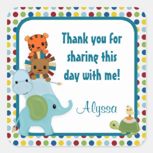 Animal Parade ZOO Baby Shower square sticker APK
