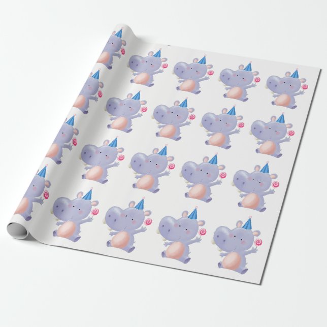 Animal party wrapping paper (Unrolled)