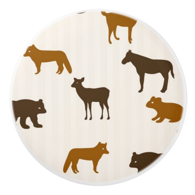 Animal pattern 1 ceramic knob (Front)