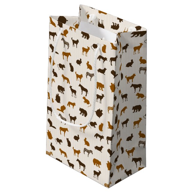Animal pattern 1 small gift bag (Back Angled)