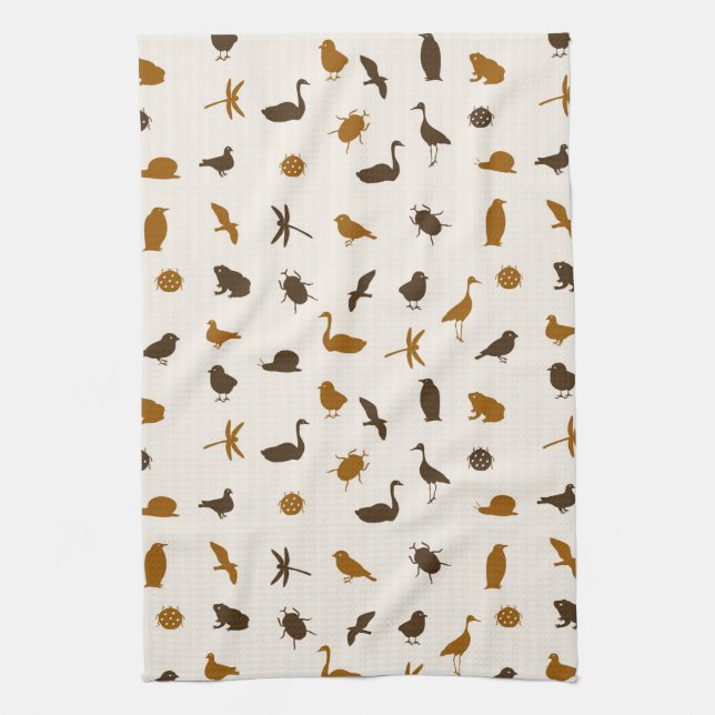 Animal pattern 2 tea towel (Vertical)