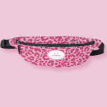 Animal Pattern Customised Name Pink Girly Travel Bum Bags<br><div class="desc">Cute contemporary fanny pack design features a classic leopard animal print pattern in two shades of coordinating pink. Finished with white trim, there is a template for custom name and single letter initial in matching pink lettering. ALL colours in this design may be customised including the animal print! Contact me...</div>