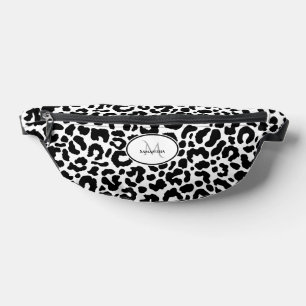 Animal Pattern Customised Name Travel Black White Bum Bags